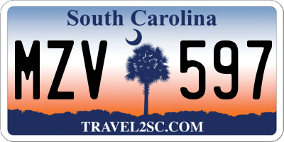 SC license plate MZV597