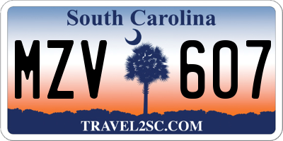 SC license plate MZV607