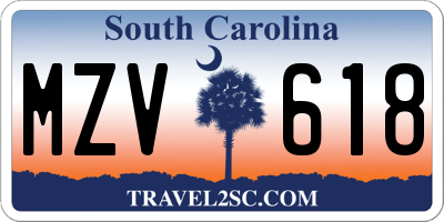 SC license plate MZV618