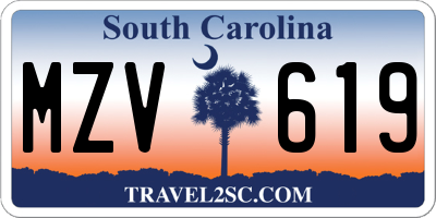 SC license plate MZV619