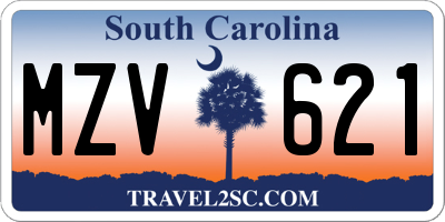 SC license plate MZV621