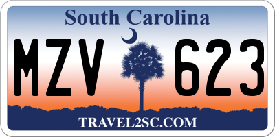 SC license plate MZV623
