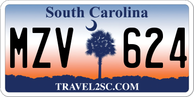SC license plate MZV624