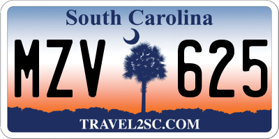 SC license plate MZV625