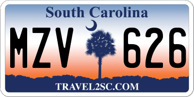 SC license plate MZV626