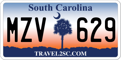 SC license plate MZV629
