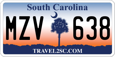 SC license plate MZV638