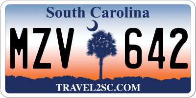 SC license plate MZV642