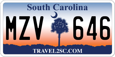 SC license plate MZV646
