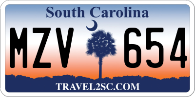 SC license plate MZV654