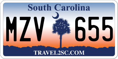 SC license plate MZV655
