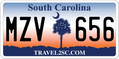 SC license plate MZV656