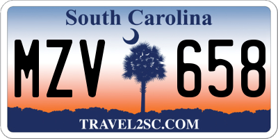 SC license plate MZV658