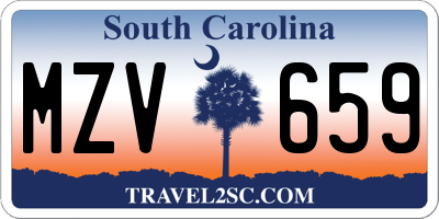 SC license plate MZV659