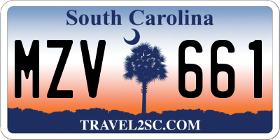 SC license plate MZV661