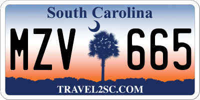SC license plate MZV665