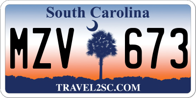 SC license plate MZV673