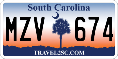 SC license plate MZV674