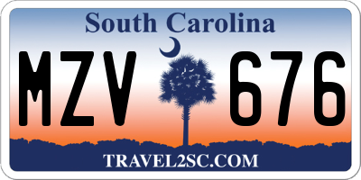SC license plate MZV676