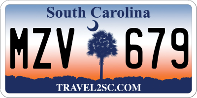 SC license plate MZV679