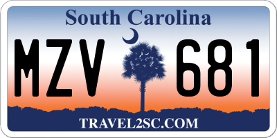 SC license plate MZV681