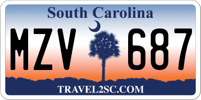 SC license plate MZV687