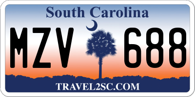 SC license plate MZV688