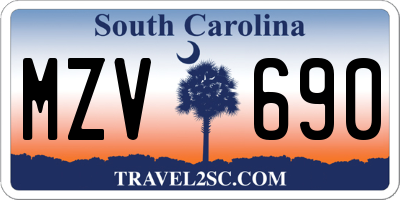 SC license plate MZV690