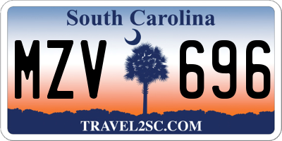 SC license plate MZV696
