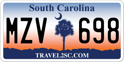 SC license plate MZV698