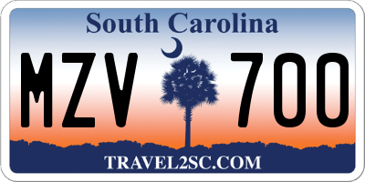 SC license plate MZV700