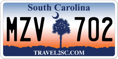 SC license plate MZV702