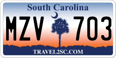 SC license plate MZV703