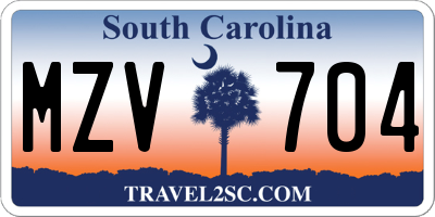 SC license plate MZV704