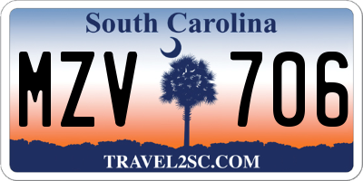 SC license plate MZV706