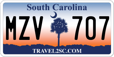 SC license plate MZV707