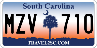 SC license plate MZV710