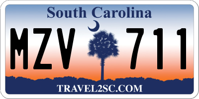 SC license plate MZV711