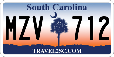 SC license plate MZV712