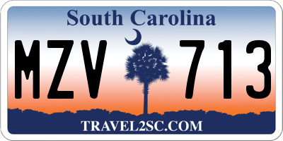 SC license plate MZV713