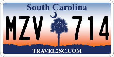 SC license plate MZV714