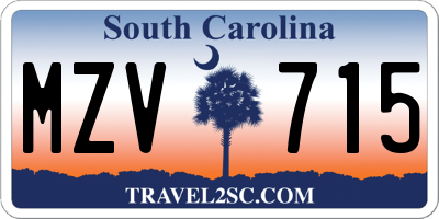 SC license plate MZV715
