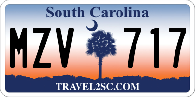 SC license plate MZV717