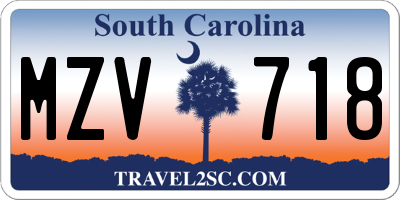 SC license plate MZV718