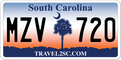 SC license plate MZV720
