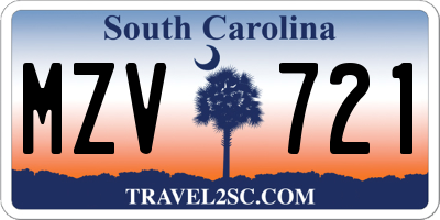 SC license plate MZV721