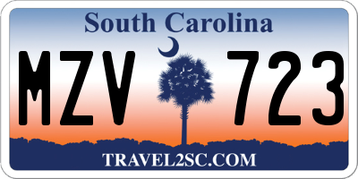SC license plate MZV723