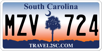 SC license plate MZV724
