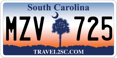 SC license plate MZV725