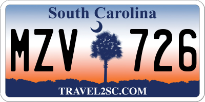 SC license plate MZV726